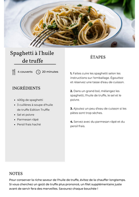 Spaghetti à l'Huile de Truffe d'Edition Truffle: Une expérience culinaire italienne luxueuse à domicile